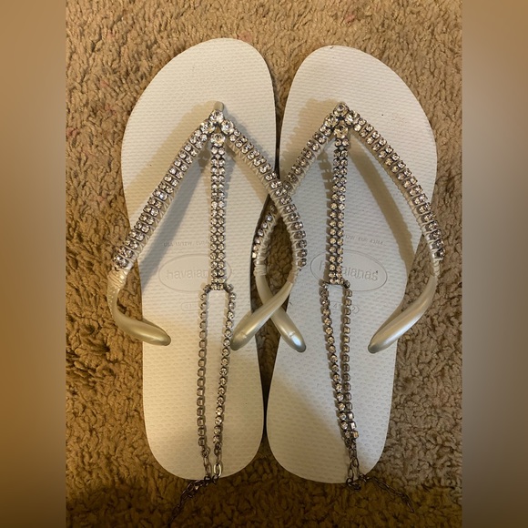 Coravana Double Glam Crystal Flip Flops - Picture 9 of 11